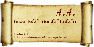 Anderkó Aurélián névjegykártya